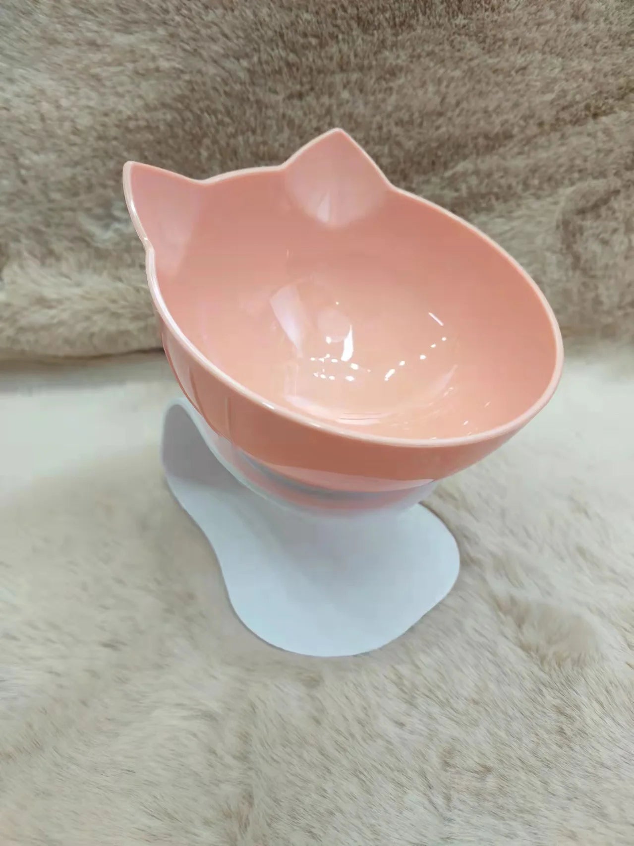 Inclined Cat Face Bowl, Orange