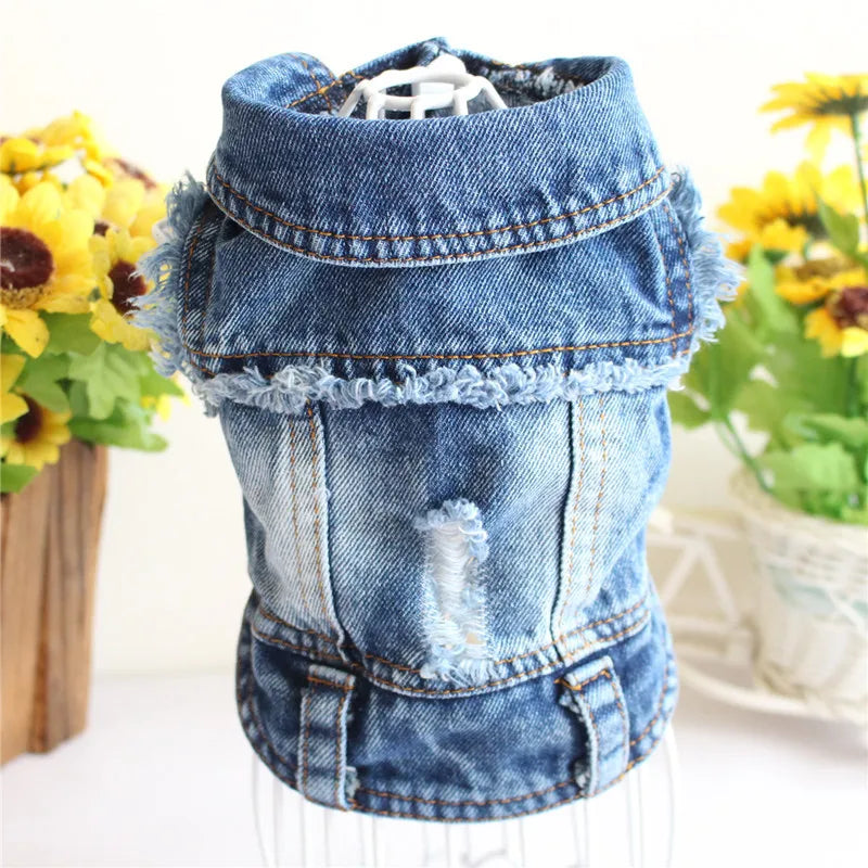 Distressed Denim Vest