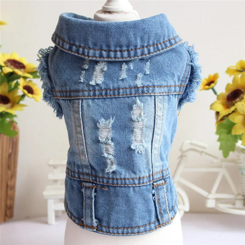 Distressed Denim Vest