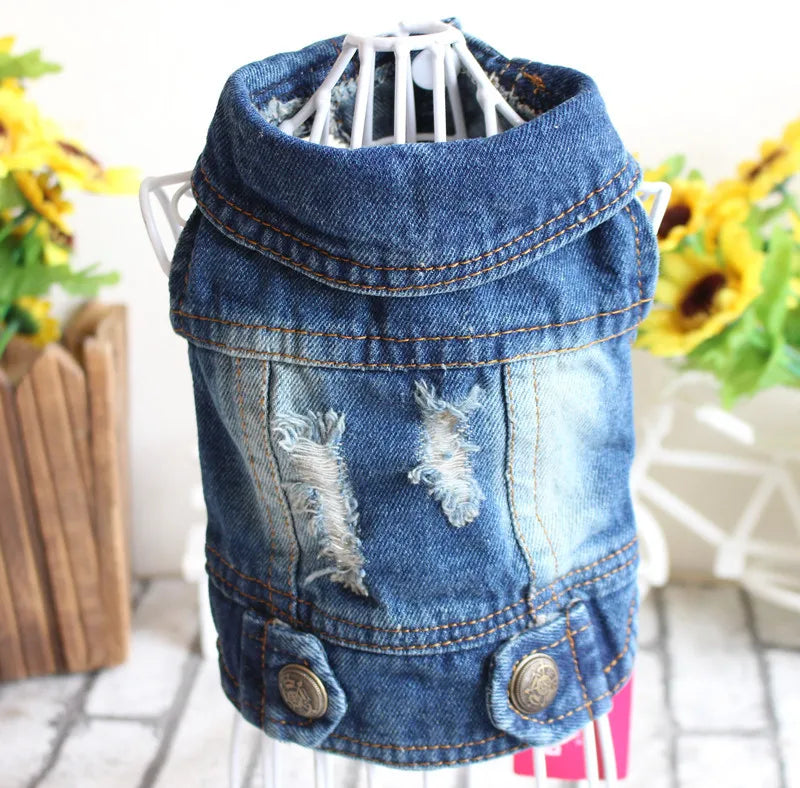 Distressed Denim Vest