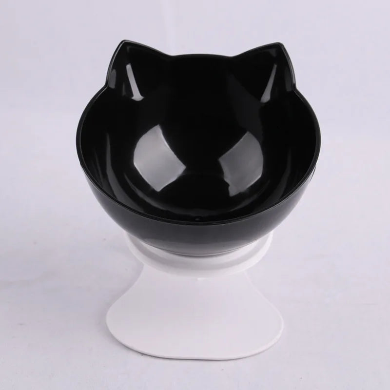 Inclined Cat Face Bowl, Black