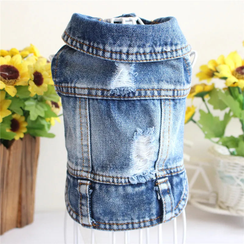 Distressed Denim Vest
