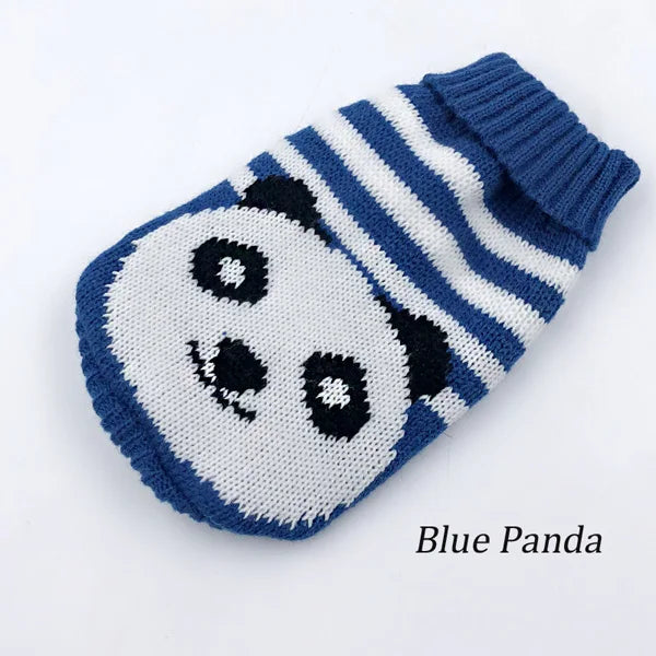 HOOPREETY Turtleneck Sweater, Blue Panda