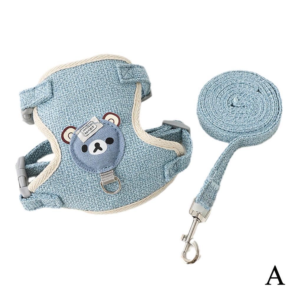 Teddy Bear Harness with Leash in Blue