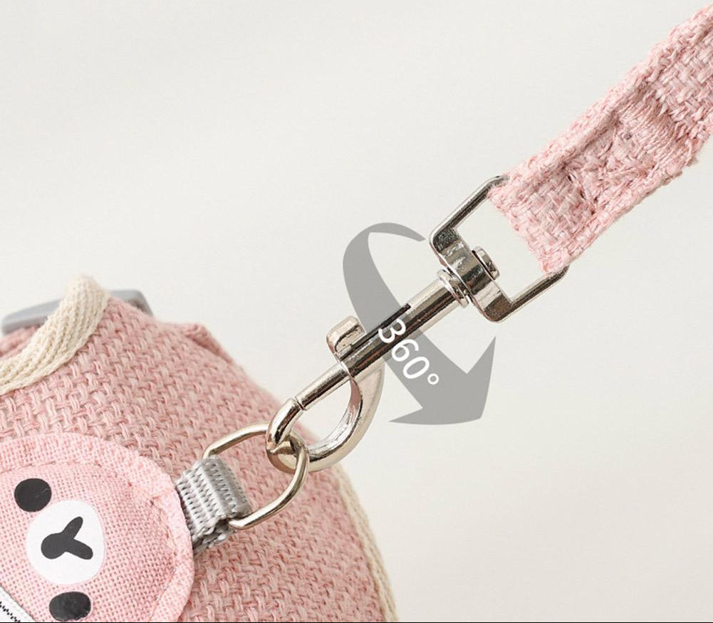 Teddy Bear Harness with Leash, 360 Latch