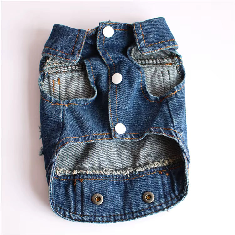 Distressed Denim Vest, Front, Buttons