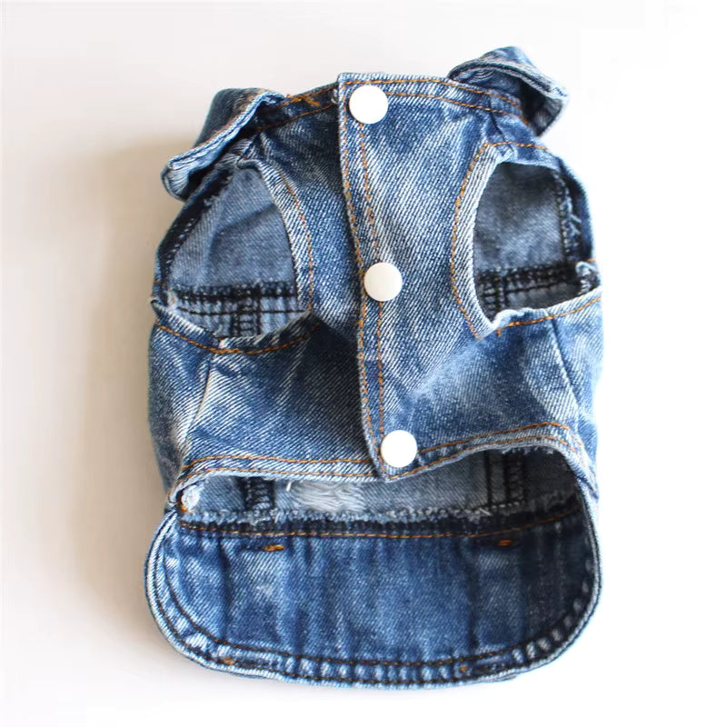 Distressed Denim Vest, Front, Buttons