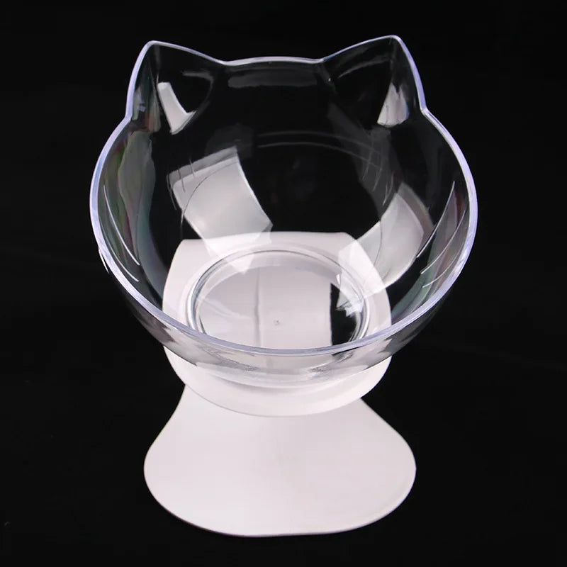 Inclined Cat Face Bowl, Clear 