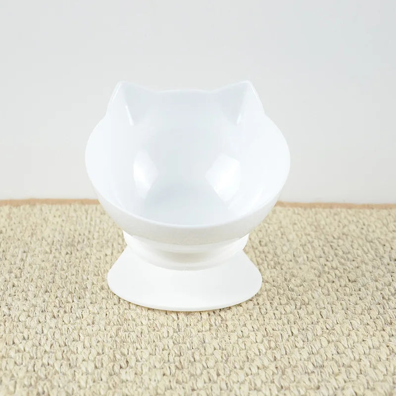 Inclined Cat Face Bowl, White