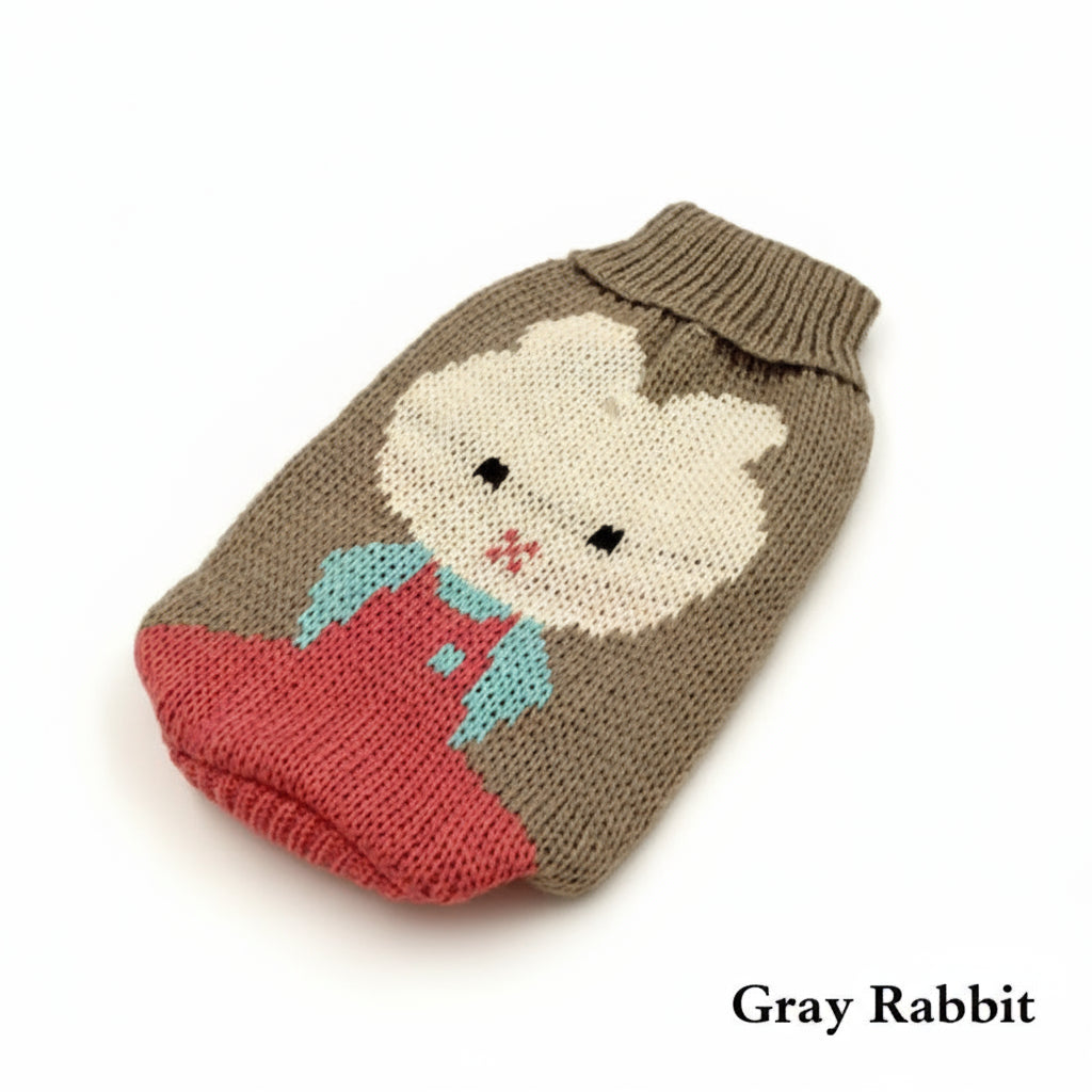 HOOPREETY Turtleneck Sweater, Gray Rabbit