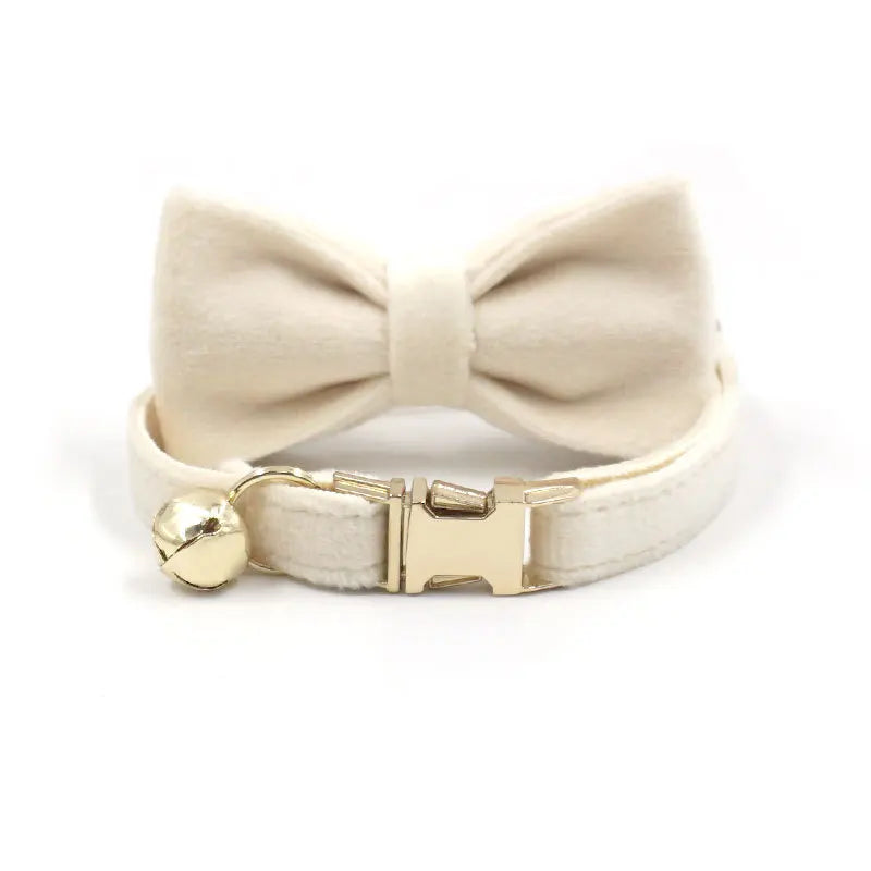 Velvet Customized Collar, White