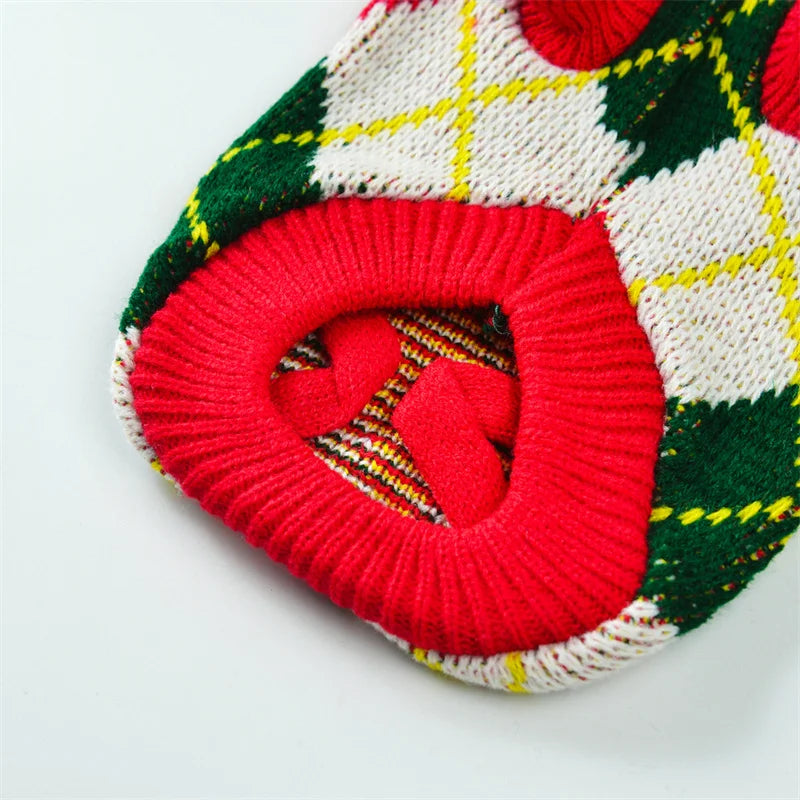 Knitted Turtleneck, Argyle, Collar