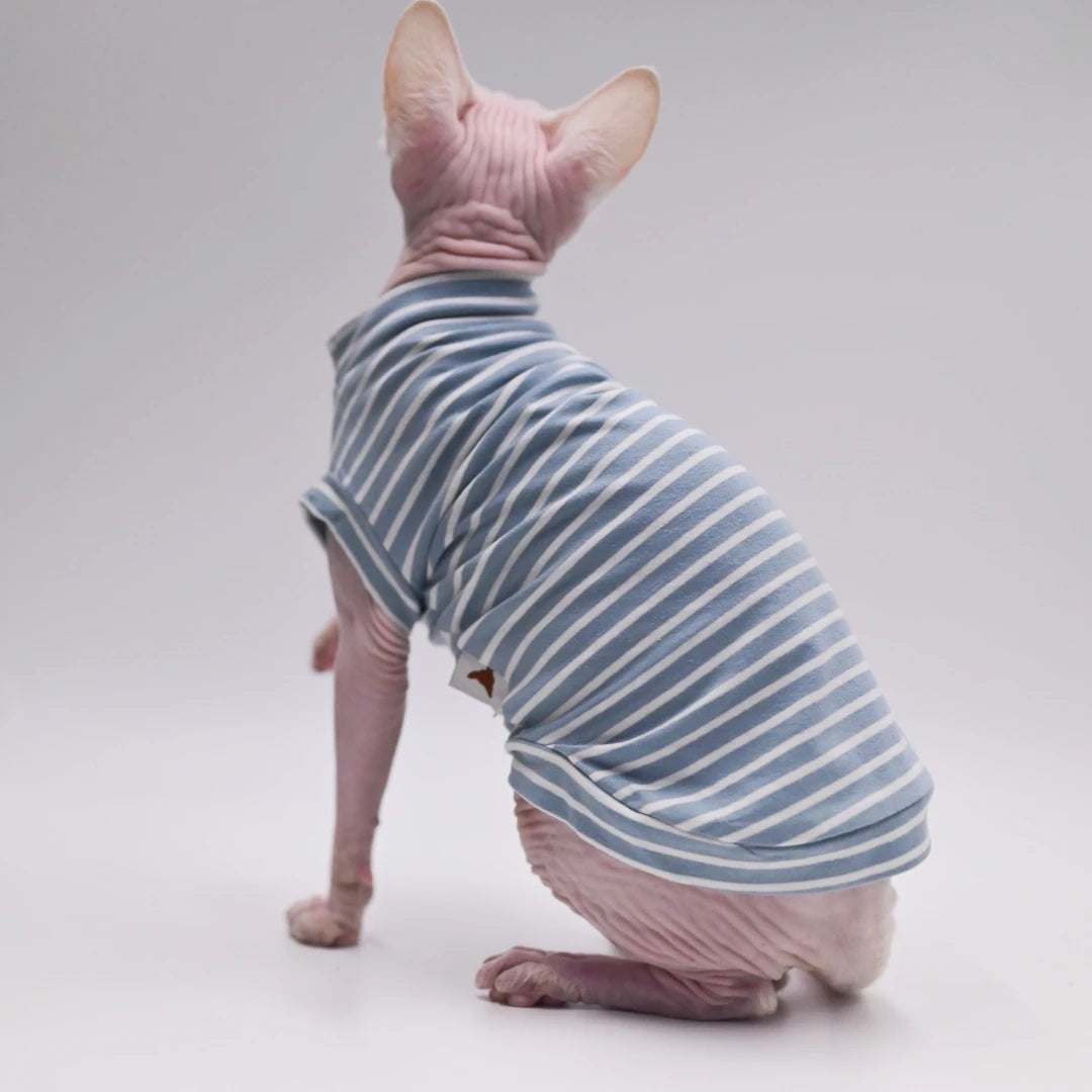 Duomasumi Mock Turtleneck, back, in Blue