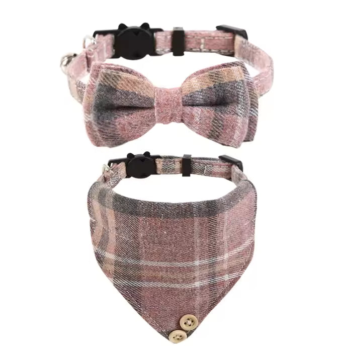 Plaid Bowtie Collar and Bandana, Style B