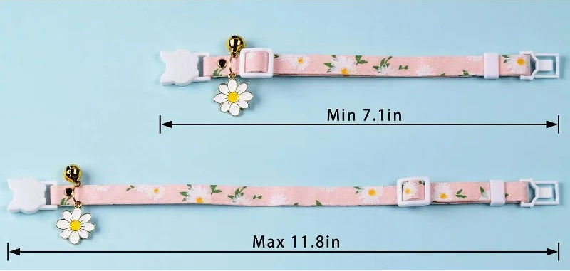 FUNAMEI Airtag Collar with Petal Charm, Size Chart
