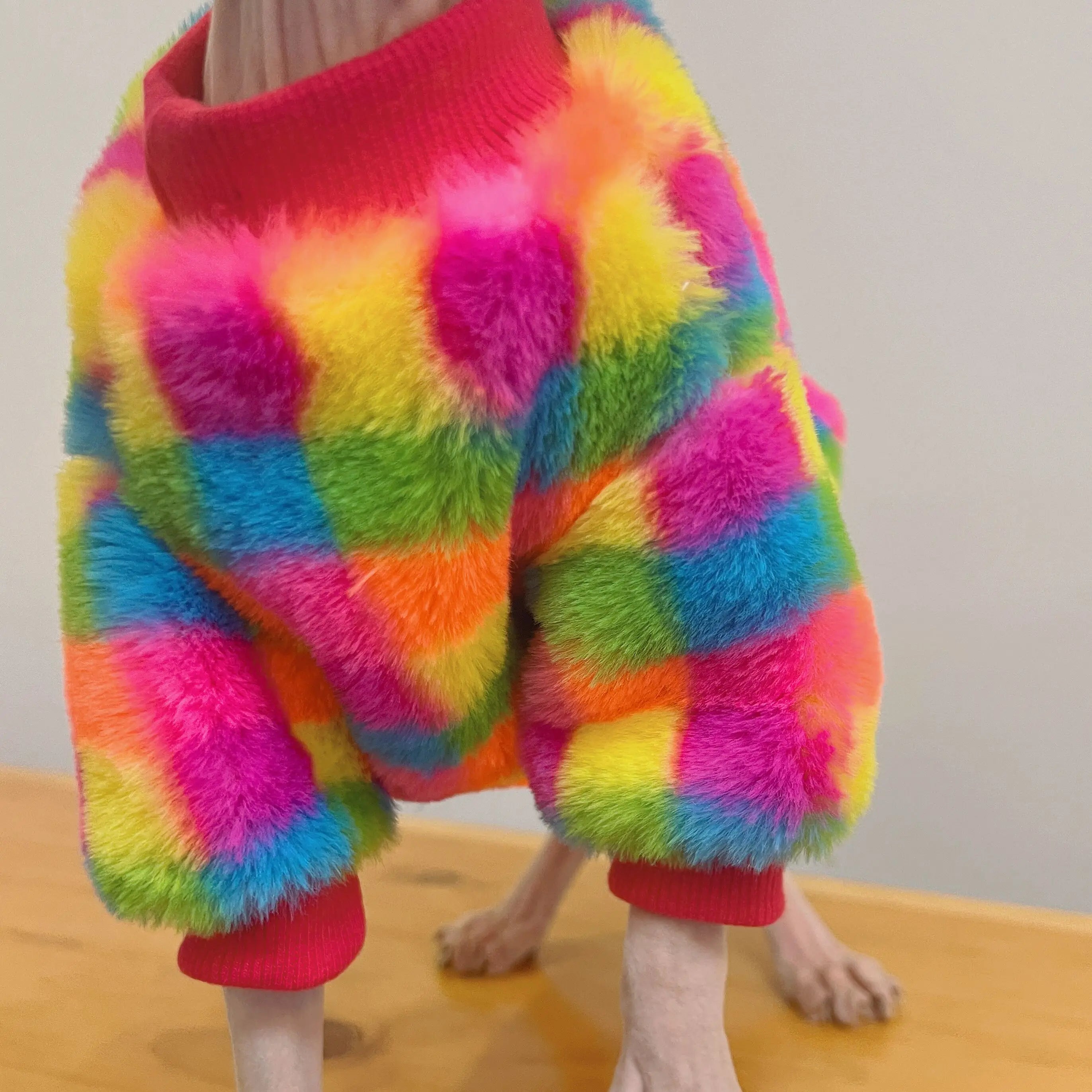 Rainbow Plaid Fleece, Up Close