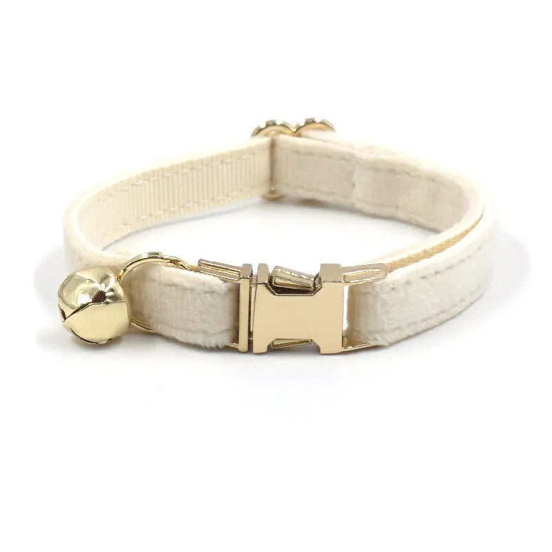 Velvet Customized Collar, White