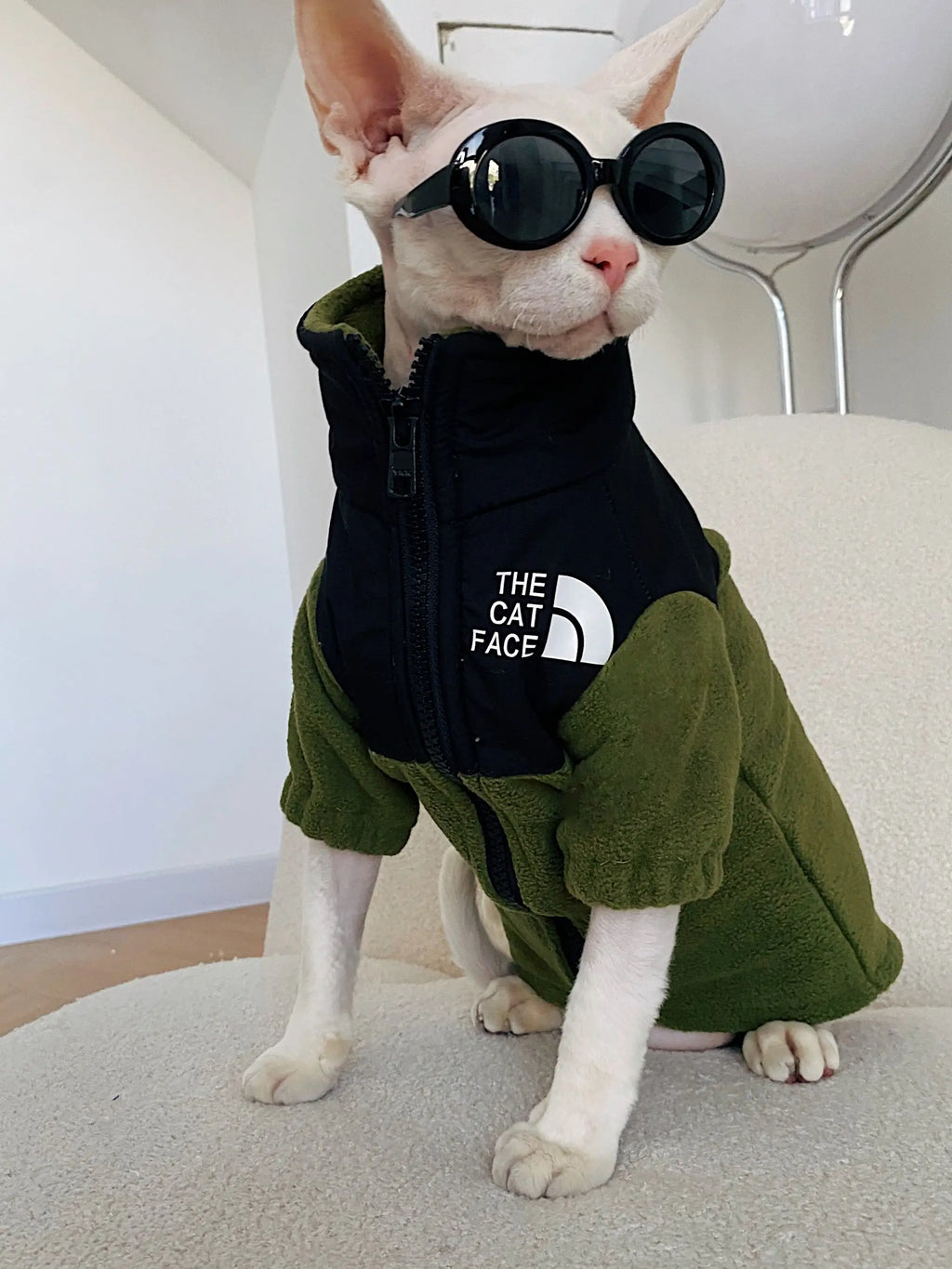 CatFace Reflective Fleece, Green