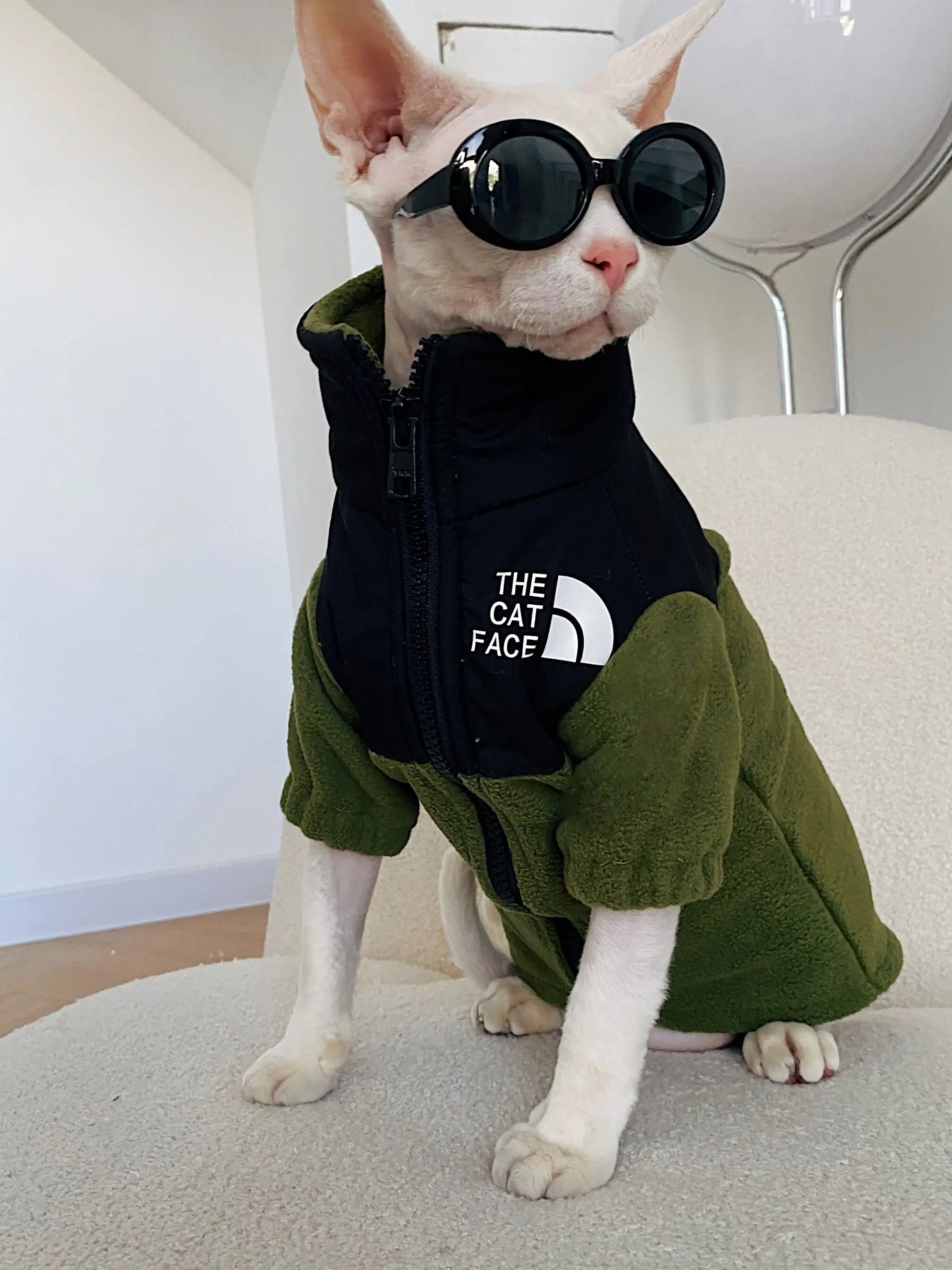 CatFace Reflective Fleece, Green