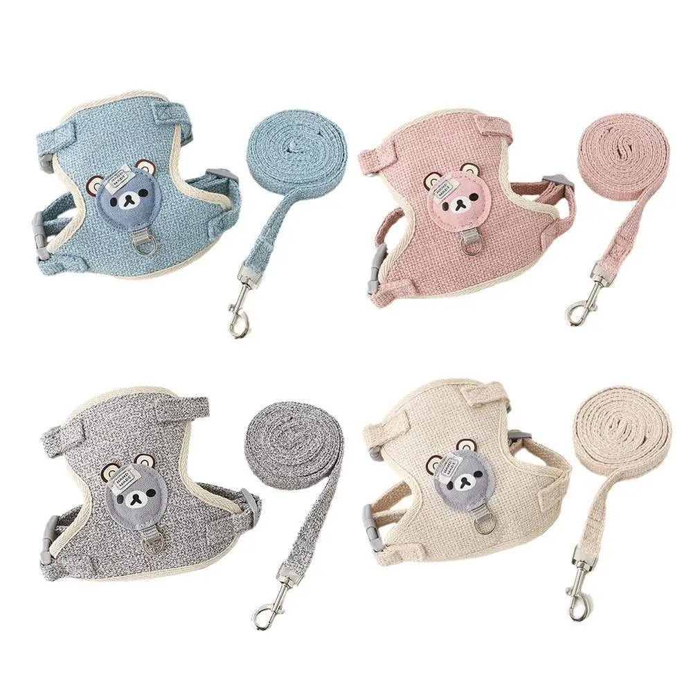 Teddy Bear Harness with Leash, 4 Colors