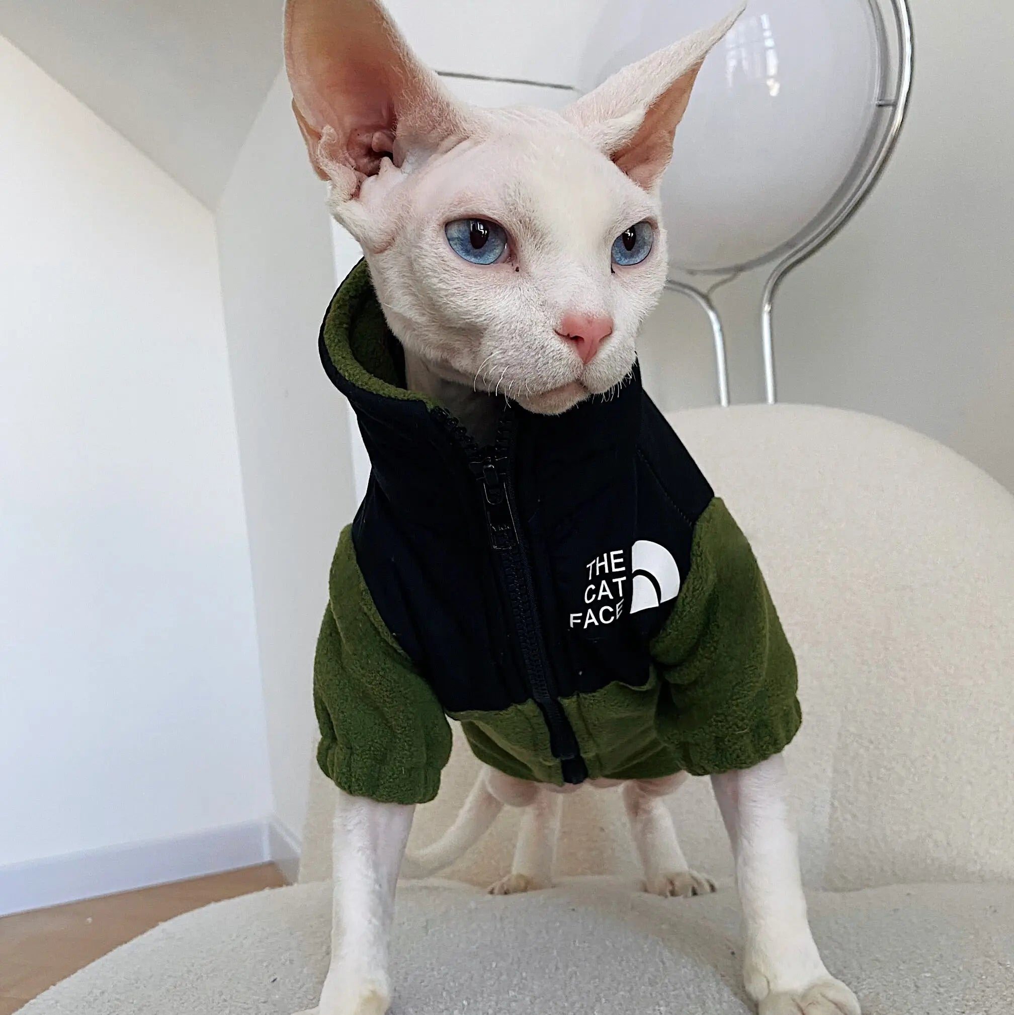CatFace Reflective Fleece, Green