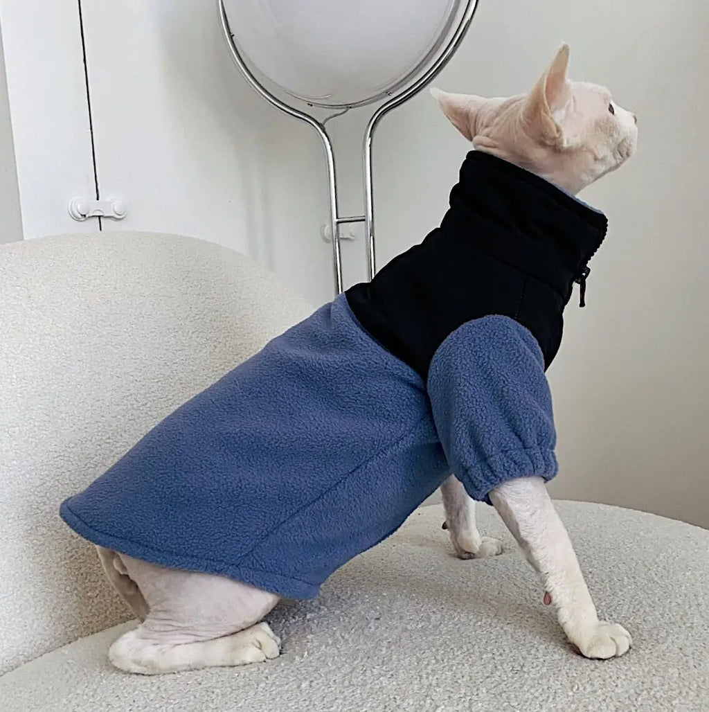 CatFace Reflective Fleece, Blue