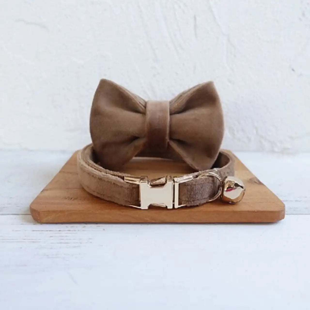 Velvet Customized Collar, Brown
