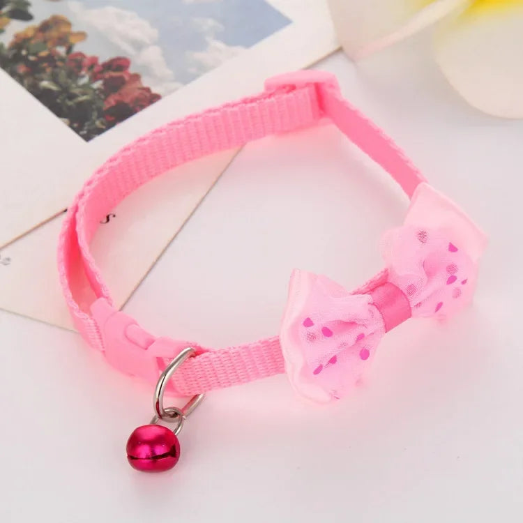 Polka Dot BowTie Collar, Pink