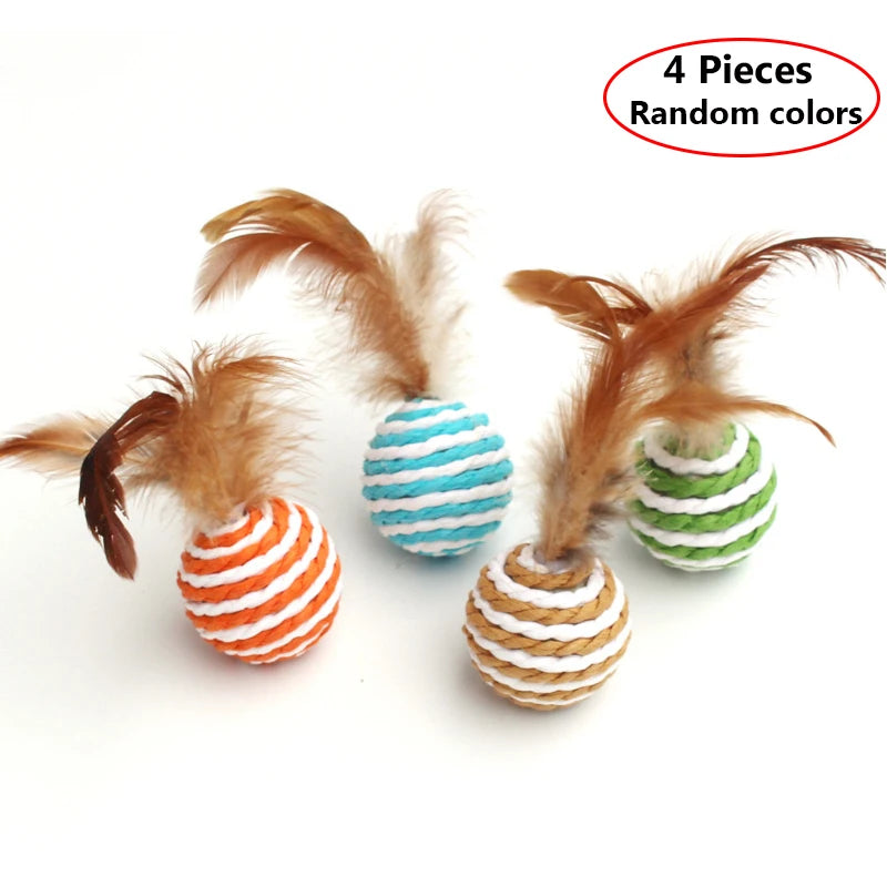 Sisal Ball with Feathers