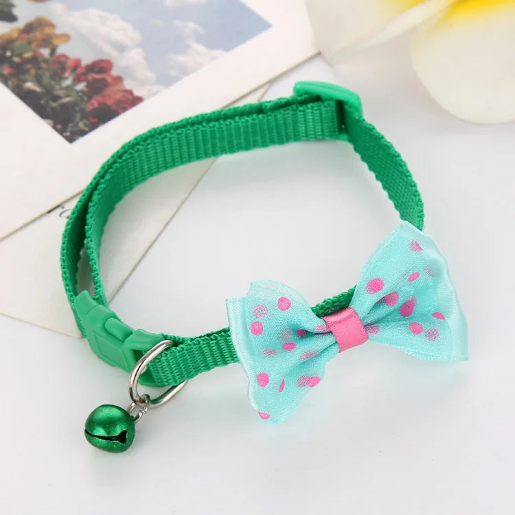 Polka Dot BowTie Collar, Green