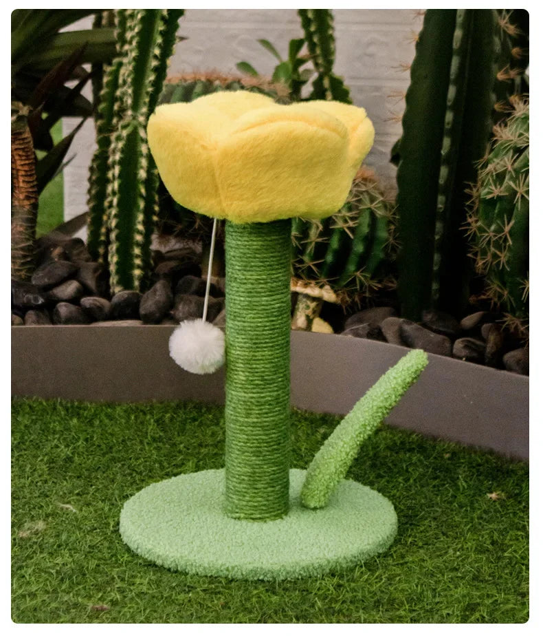 Tulip Scratching Post, Yellow
