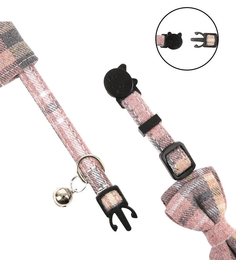 Plaid Bowtie Collar and Bandana, Latch