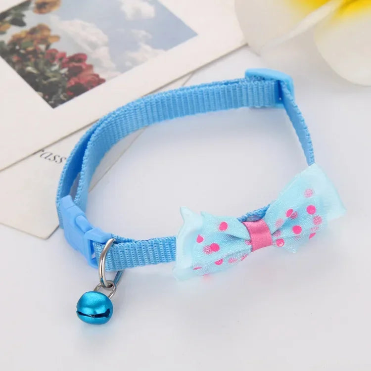 Polka Dot BowTie Collar, Blue