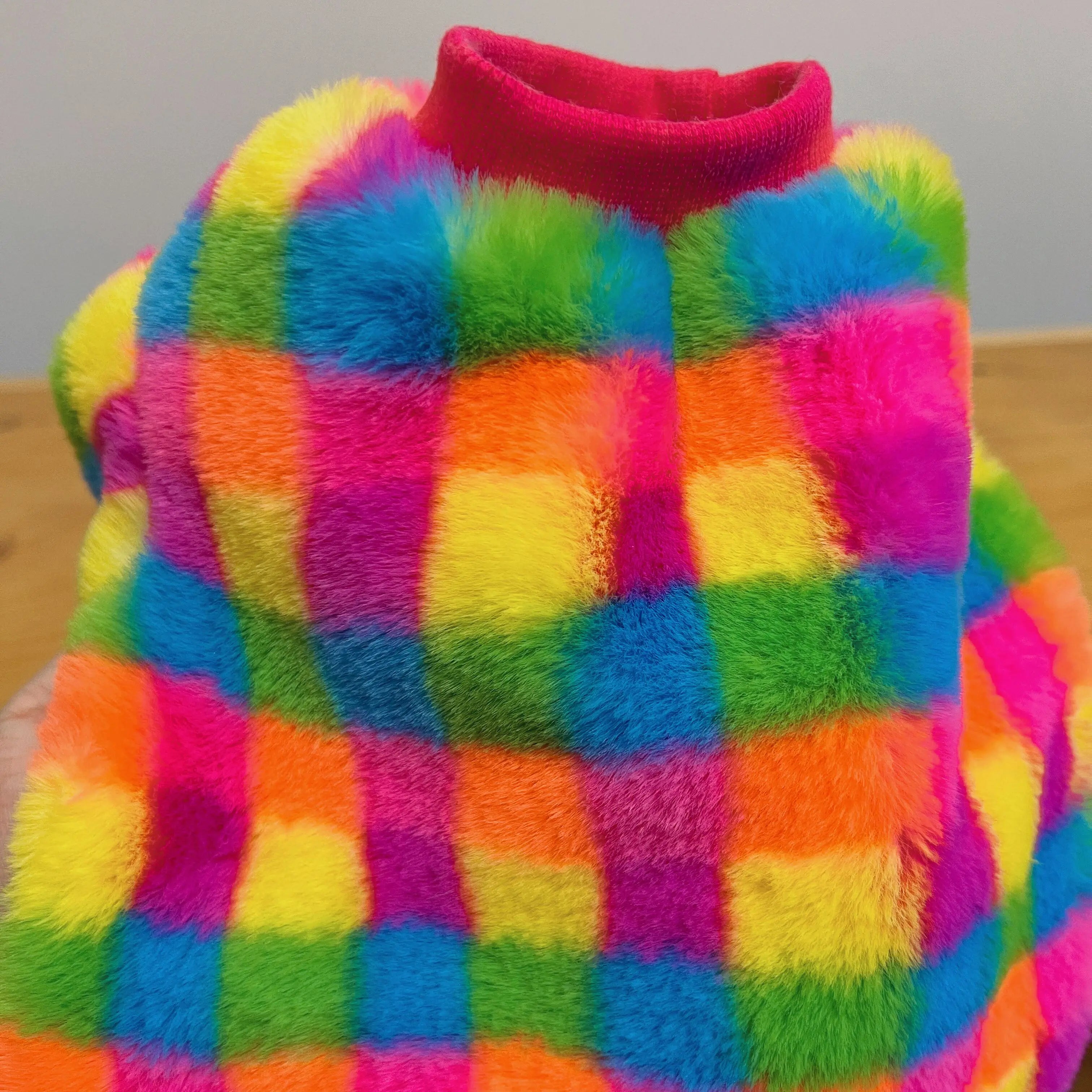 Rainbow Plaid Fleece