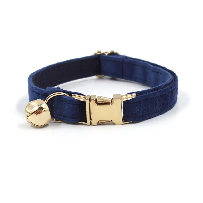 Velvet Customized Collar, Navy