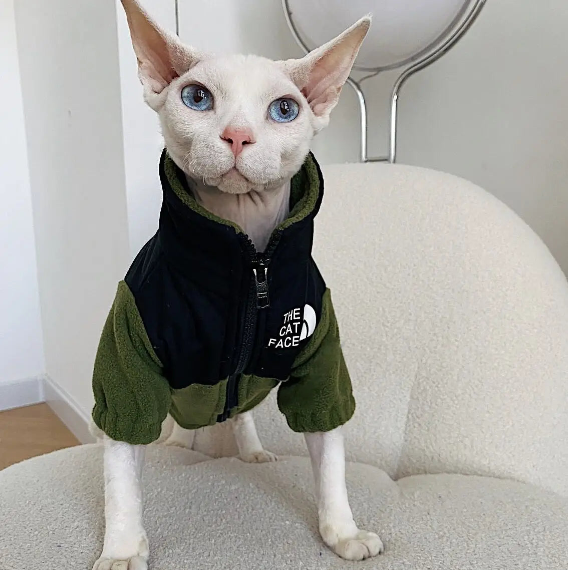 CatFace Reflective Fleece, Green