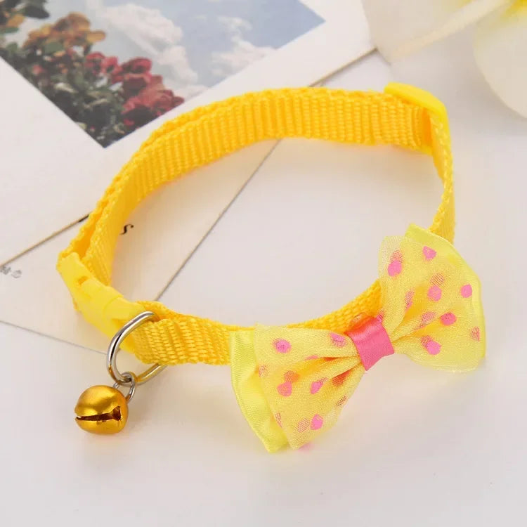 Polka Dot BowTie Collar, Yellow