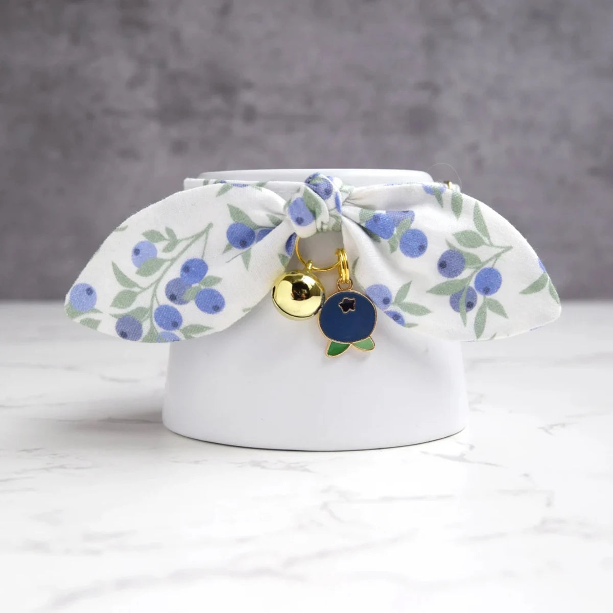 Chirimen Blueberry Collar