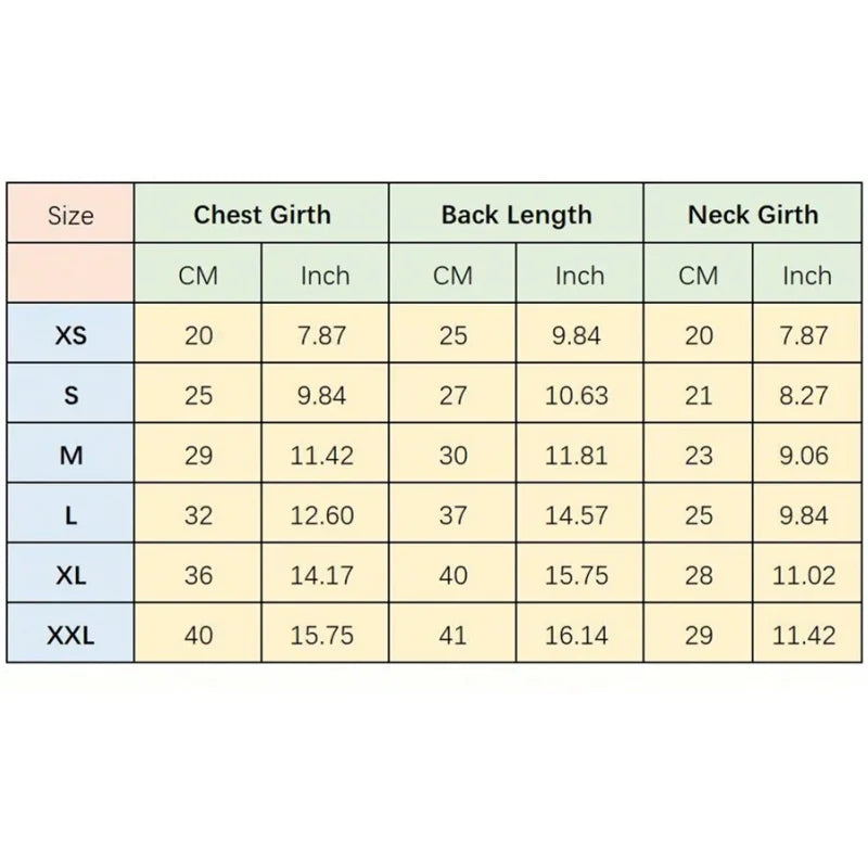 MANHAN Sweater, Size Chart