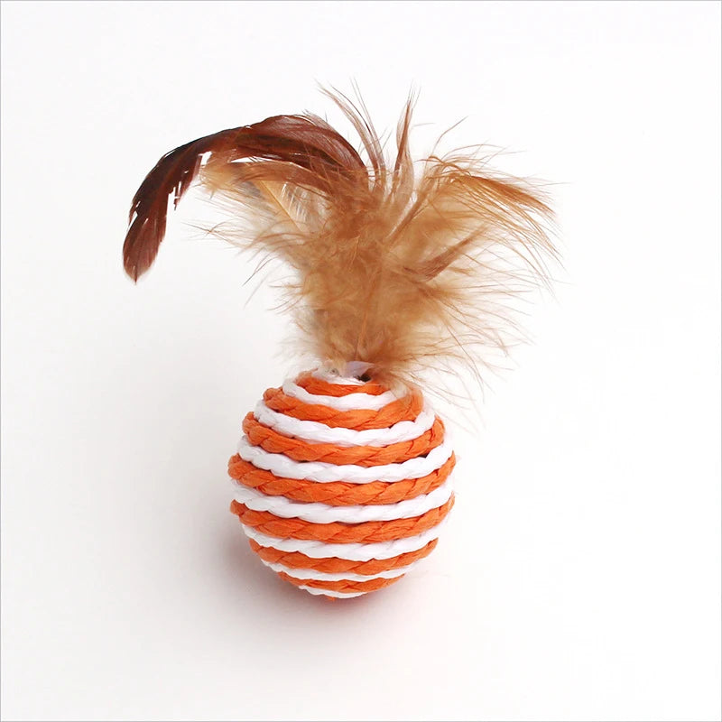 Sisal Ball with Feathers
