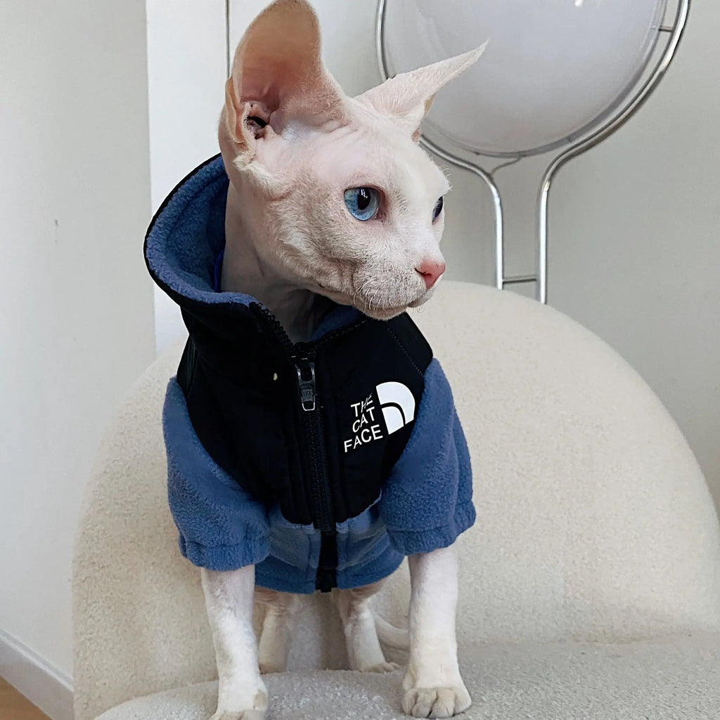 CatFace Reflective Fleece, Blue