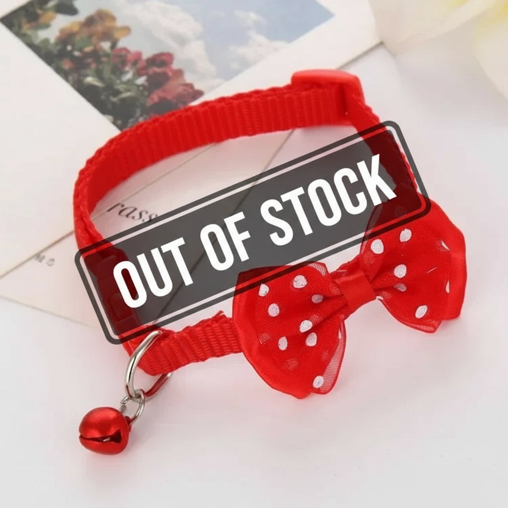 Polka Dot BowTie Collar, Red